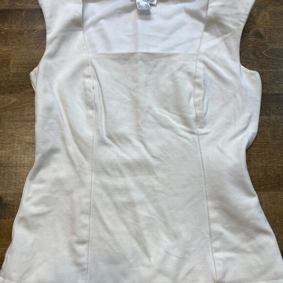 VENUS Tops - Venus Women’s White Square Neck Side Zip Padded & Double Lined Blouse Office XS